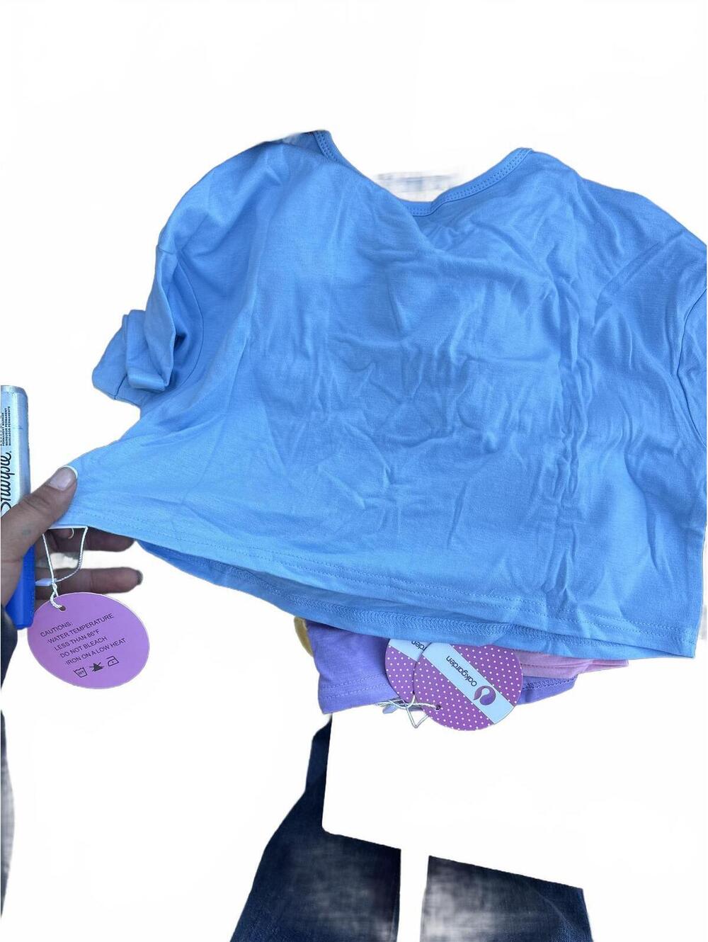 NWT Oakgarden Girls Short Sleeve Crop Top Pastel Bundle 4-Pack Size 5-6Y
